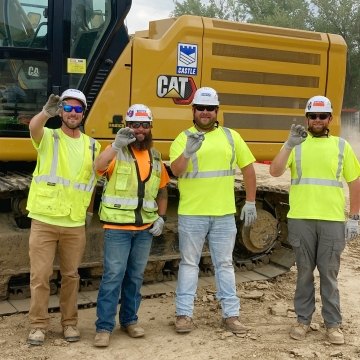 Construction workers on a jobsite.