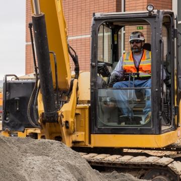 construction equipment & person