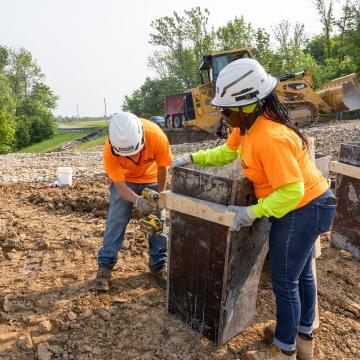 Two construction workers