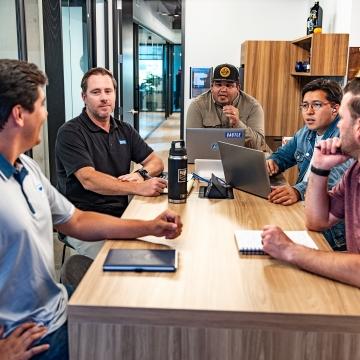 people working together at a table