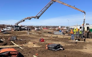 Civil construction on leveled jobsite
